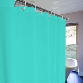 meioro Shower Curtain Eco-Friendly Waterproof Bathroom Curtains Lake Blue Shower Curtain Liners with Rustproof Grommets and Curtain Hooks(Lake Blue, 86'' x 70'')