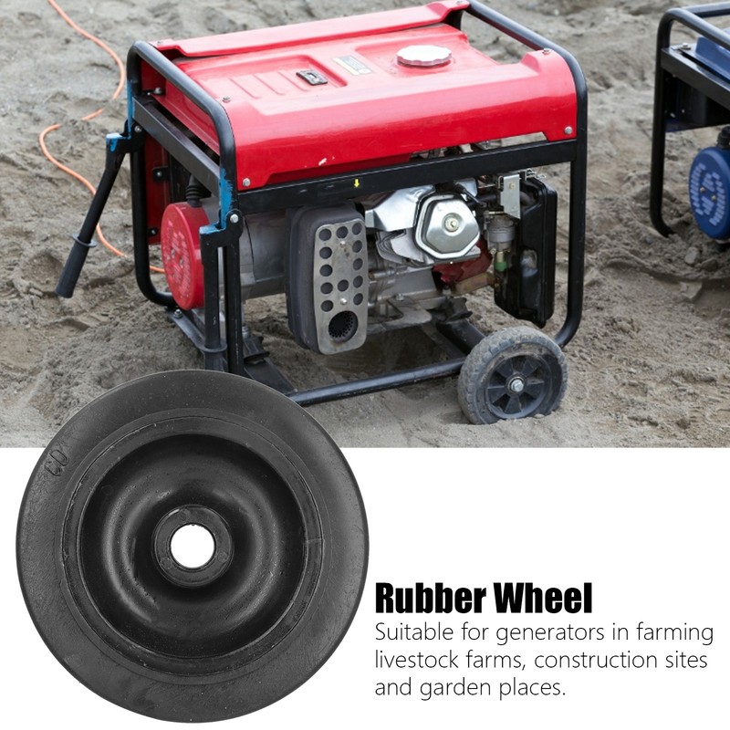2Pcs Rubber Wheel 5kw-6.5kw Gasoline Engine Generator Mute Wheels Replacement