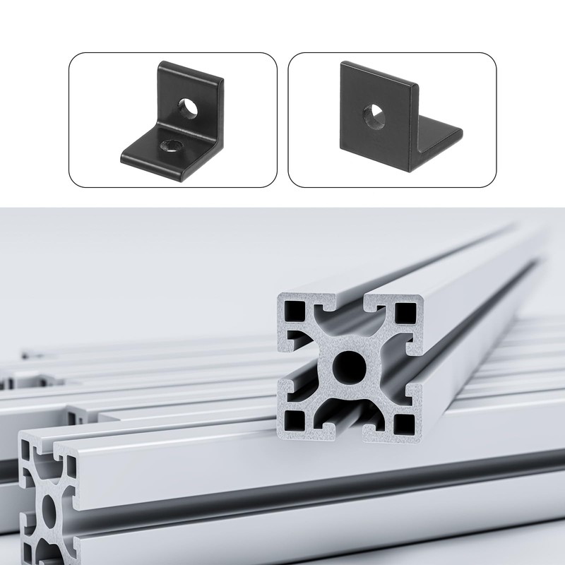 sourcing map 2020A Aluminum Extrusion Profile Corner Bracket, 2 Holes