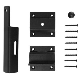 QWORK Flip Gate Latch Lock with Padlock Hole, 2 Pack, Heavy Duty Aluminum Alloy, Adjustable Gap, Self-Drilling Screws Included