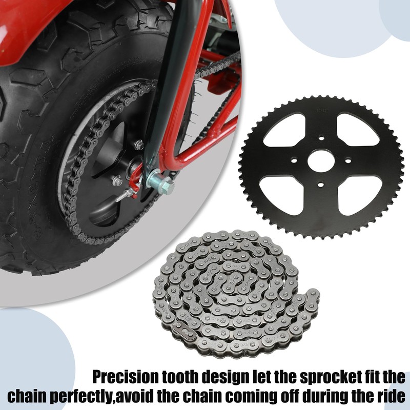 YOXUFA Mini Bike Sprocket 60T with 420 Chain 90 Links
