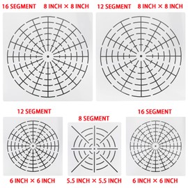 MTQY Plastic Mandala Stencils 5 in 1 Mandala Dot Painting Tool Kit 8/12/16 Segment Reusable Mandala Dotting Tool for DIY Painting Art Projects