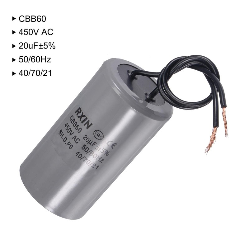 BOXONLY CBB60 20uF Run Capacitor 450V AC 40/70/21 ±5% 50/60Hz
