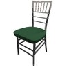 LA Linen Pack-4 Spandex Chiavari Chair Cushion Cover, Hunter Green