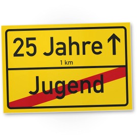 DankeDir! 25 Jahre - Jugend vorbei Schild Geschenk 25. Geburtstag Geschenkidee Geburtstagsgeschenk Fünfundzwanzigsten Geburtstagsdeko Partydeko Party Zubehör Geburtstagskarte