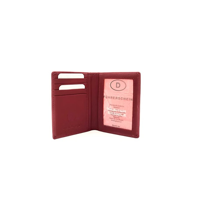 Lemasi Leather ID Card Case Credit Card Holder with RFID