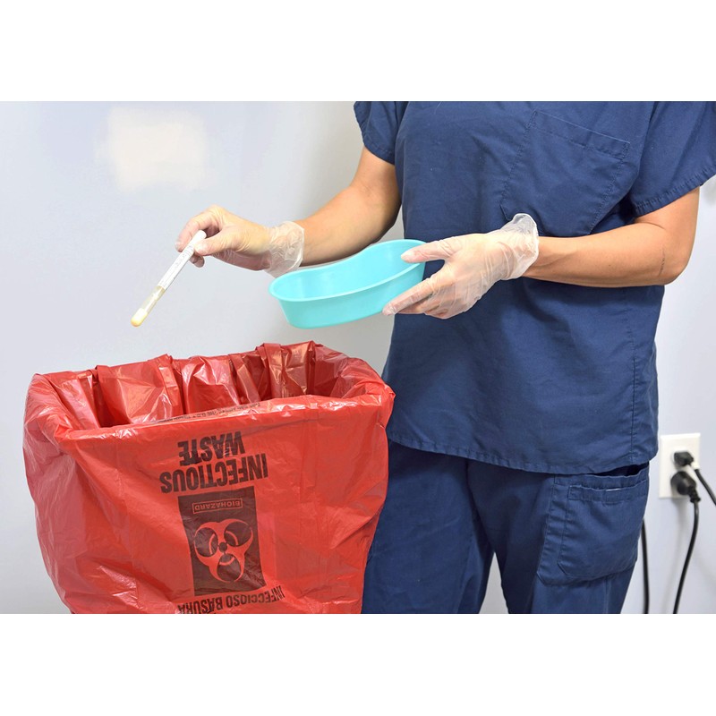 Aluf Plastics 45 Gallon (40" x 47") Red Infectious Waste