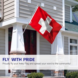 Anley Fly Breeze 3x5 Foot Switzerland Flag - Vivid Color and Fade proof - Canvas Header and Double Stitched - Swiss Flags Polyester with Brass Grommets 3 X 5 Ft