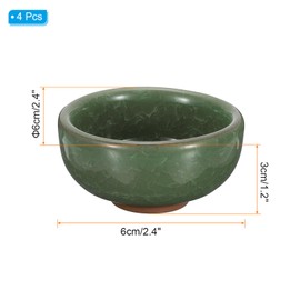 PATIKIL Ink Dish Plate for Chinese Japanese Calligraphy Writing Ceramics Ink Holder Rest Ink Water Dish for Stone Traditional Beginners Practice Painting, 4Pcs, Light Green