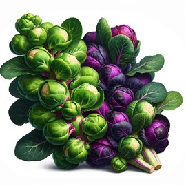 FUN AND GROW SEEDS: Seeds Brussels Sprouts Mix (Redarling, Long Island) Cabbage Non GMO Heirloom
