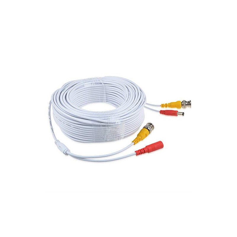 ABLEGRID 100ft White BNC Extension Cable Cord Lead for Night