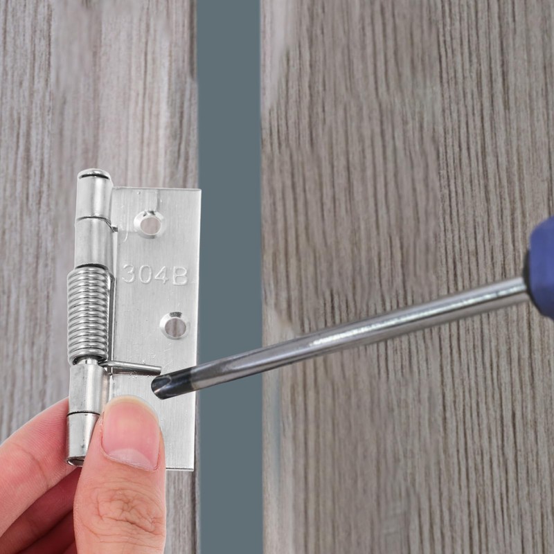 Operitacx 2pcs Stainless Steel Self Closing Door Hinges Durable Replacement