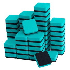 Favourde 48 Pack Magnetic Whiteboard Dry Eraser Chalkboard Cleansers for Classroom, Home and Office (Green, 1.97 x 1.97 Inch)
