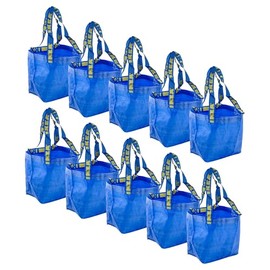 Set of 10 x Original Mini FRAKTA Small Blue Bags, Polypropylene, 27x27cm