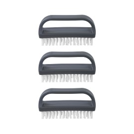 Superio Stiff Nail Brush with Handle 3 Pack Fingernail Scrub Cleaning Brushes for Toes and Nails, All-Purpose Cleaning Brush for Home, Kitchen, Work