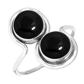 Jeweloporium 925 Silver Ring for Women Size Y 1/2 Natural Black Onyx Gemstone Costume Silver Ring Vintage Jewelry