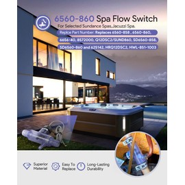 sixcow 6560-860 Flow Switch for Sundancep Spas, Jacuzzi Spas, Hot Tub Flow Switch with Tee, Complete Assembly Replacement Part 6560-858