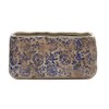 Nearly Natural 10in. Tuscan Ceramic Rectangle Planter, Blue