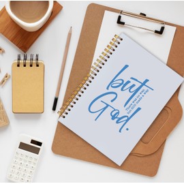 BESERH Inspirational Christian Bible Journals for Women Men, but God Christian Blue Notebook, Prayer Journal for Women Men, Bible Notebooks for Note Taking, Spiral Notebook 5.5x8.3 with 164 Pages