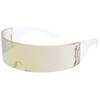 zeroUV 80s Futuristic Cyclops Cyberpunk Visor Sunglasses with Semi Translucent