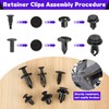 Set of 350 Car Mounting Clips, 6 Different Expansion Rivets,