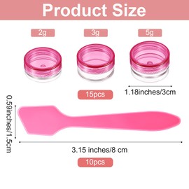 15 Pcs Sample Containers with Lid 2/3/5g Mini Travel Jars Round Clear Cosmetic Container Jar Refillable Makeup Samples Container with Mini Spatulas Clear Sample Pots for Lotion Cream Makeup Eye Shadow