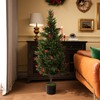 Sardoxx Set of 2 Artificial Cedar Topiary Trees with Red