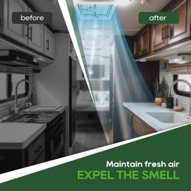 RVGUARD 14" RV Roof Vent Fan for RV/Camper/Trailer, RV Roof Vent White with 12V RV Vent Fan 6" Blades