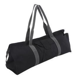 Multifunctional Canvas Yoga Gym Mat Carrier  Storage Bag Single Shoulder Bag for Sports Black