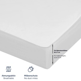 Mattress Protector 160 x 200 cm Waterproof, Anti-Dust Mite Mattress Cover, Breathable Mattress Topper, Waterproof Mattress Protector Cover, Hygienic Topper, Waterproof Topper