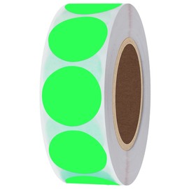 Hybsk 1 Inch Round Blank Fluorescent Green Shooting Target Pasters | Total 1,000 Per Roll (Fluorescent Green)