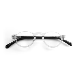 eyebobs - Vice Chair | Premium Reading Glasses for Men and Women | Half Rim Frame for Narrow Faces, Crystal & Black, 2.75