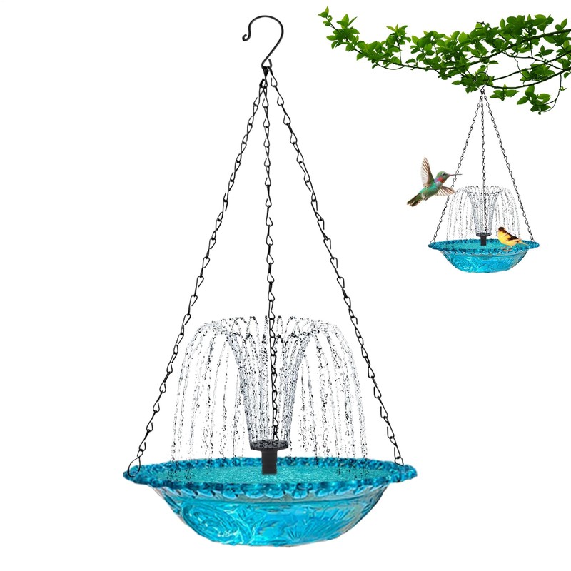 Bird Baths for Outdoors | Solar Bird Fountain,Hangable Drinking Feeder