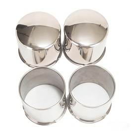 Rheedal 4Pcs 4.9inch Stainless Trailer Wheel Center Caps Push Through Center Hub Cap for Truck SUV RV Wheel Rim, Combination of Domed and Open End Chrome Wheel Hub Covers