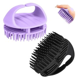 OULIGET Scalp Massager Hair Shampoo Brush with Long Bristles, Silicone Scalp Scrubber Hair Shower Brush Hair Wash Tool for Dandruff,Comfortable Scalp Brush Shower,2 Pieces