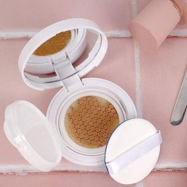 White decanted foundation case DIY compact sun cushion making DIY compact sun cushion making / 소분 파운데이션 케이스 화이트 DIY팩트 썬쿠션만들기 DIY팩트 썬쿠션만들기