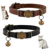 2 Pcs Retro Leather Cat Collar for Boy Cats, Adjustable