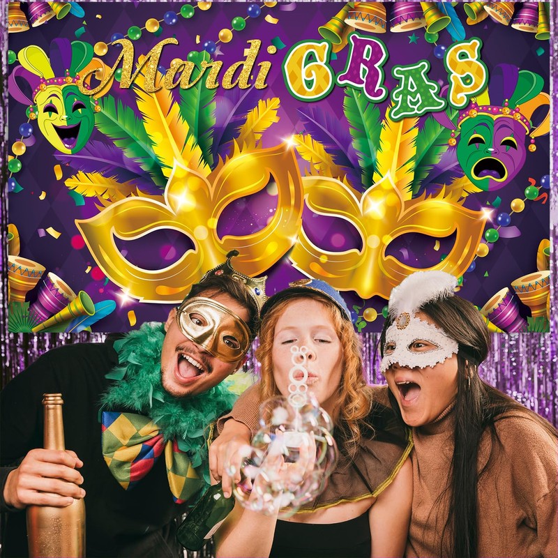 Mardi Gras Decorations, Mardi Gras Backdrop, Mardi Gras Banner, New