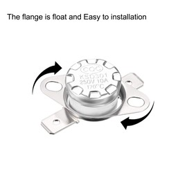 sourcing map Temperature Switch Thermostat Normally Open 170°C 10A N.C 6.3 mm Pin de Pack of 2