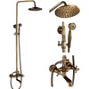 Gotonovo Antique Brass Exposed Shower System Set 8 in Rainfall
