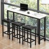 uhomepro 4-Piece Kitchen Bar Table Set with 3 Stools -