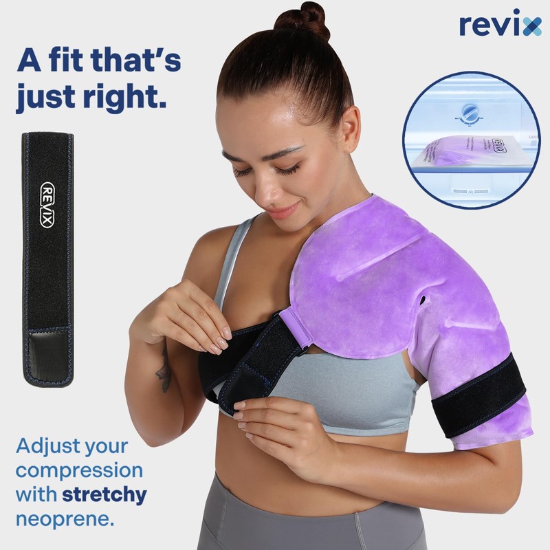REVIX Shoulder Ice Pack Reusable Gel Ice Wrap for Shoulder