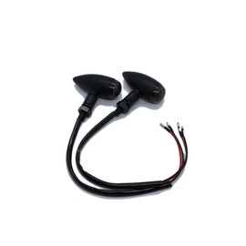 Beatus Bullet Mini Turn Signal, Screw Diameter 0.4 inch (10 mm), Motorcycle, Universal Custom Parts, 12 V, Set of 2, Not LED (Black x Smoke 2)