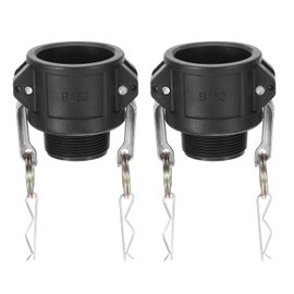 PATIKIL Poly Cam Lock Fittings, 2 Pcs 1.5" Part B Male Adapter x Female NPT Thread Cam Groove Hose Fittings Polypropylene Cam Lock Fittings, Black