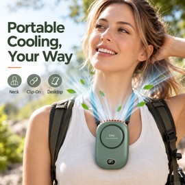 Portable Wearable Fan for Outdoor Use – 3-Speed Rechargeable Cooling Fan for Travel, Sports & Daily Activities