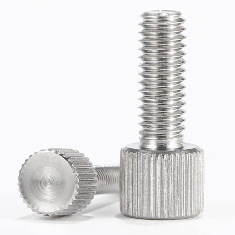 FEEIMOL Knurled Thumb Screws Stainless Steel Flat Head Knurled Machine
