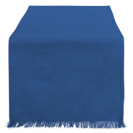 DII Everyday Collection, Fringed Solid Tabletop, Table Runner, 14x108, Navy