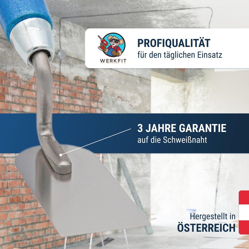 WERKFIT Professional Plastering Trowel Made of Stainless Steel 40 mm