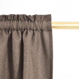 Brown Cafe Curtains Privacy Kitchen Tier Curtains Linen Textured 36 inch Length Mini Short Bathroom Small Basement Half Window Curtain 2 Panels Rod Pocket 27"x36"