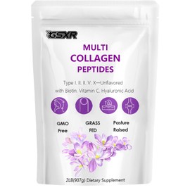 GSXR Multi Collagen Peptides Powder, 2LB – Hydrolyzed Protein Peptides | Type I, II, III, V, X, Hydrolyzed Collagen Peptides with Biotin, Hyaluronic Acid & Vitamin C | Hair, Skin, Nail & Joint Support